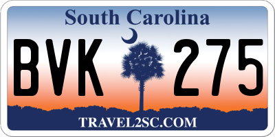 SC license plate BVK275