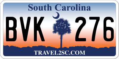 SC license plate BVK276