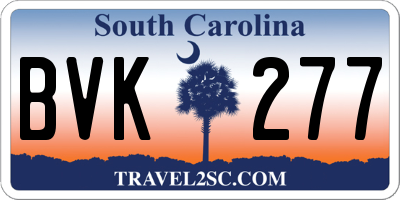 SC license plate BVK277