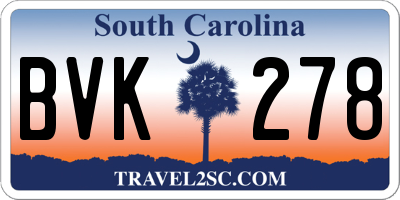 SC license plate BVK278