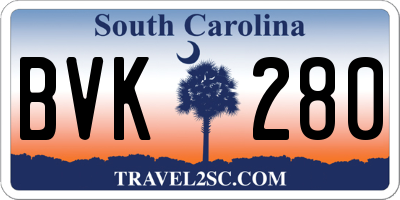 SC license plate BVK280