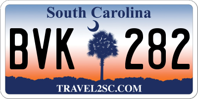 SC license plate BVK282