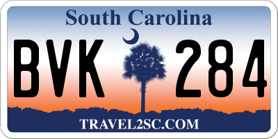 SC license plate BVK284