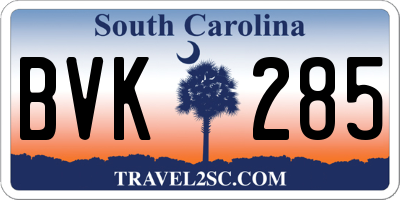 SC license plate BVK285