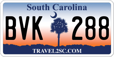 SC license plate BVK288