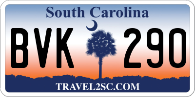 SC license plate BVK290