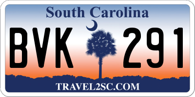 SC license plate BVK291