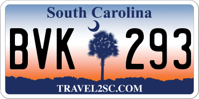 SC license plate BVK293