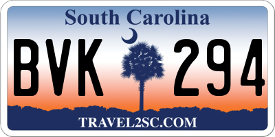 SC license plate BVK294