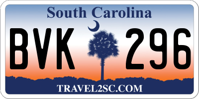 SC license plate BVK296