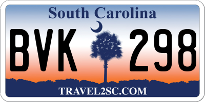 SC license plate BVK298