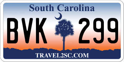 SC license plate BVK299