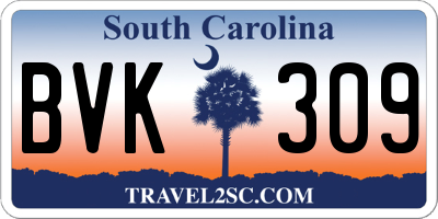 SC license plate BVK309