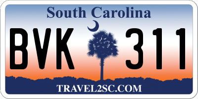 SC license plate BVK311