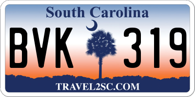 SC license plate BVK319