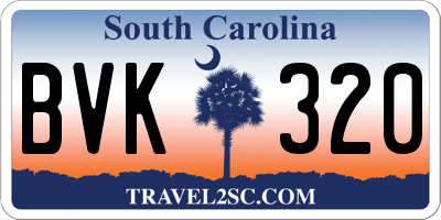 SC license plate BVK320