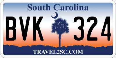 SC license plate BVK324