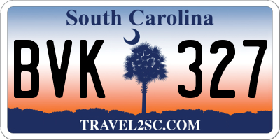 SC license plate BVK327