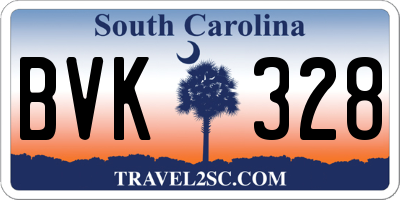 SC license plate BVK328