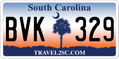 SC license plate BVK329