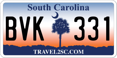 SC license plate BVK331