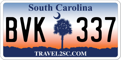 SC license plate BVK337