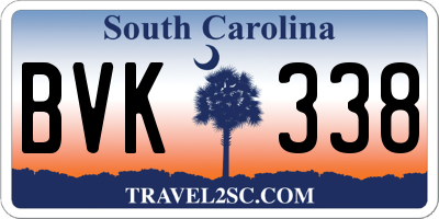 SC license plate BVK338
