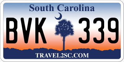 SC license plate BVK339