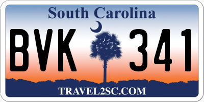 SC license plate BVK341