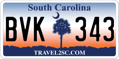 SC license plate BVK343