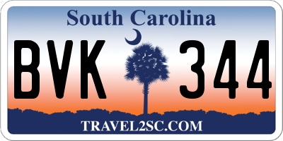 SC license plate BVK344