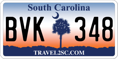 SC license plate BVK348