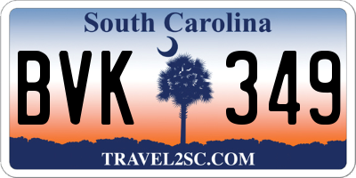 SC license plate BVK349