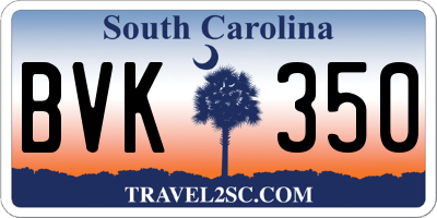 SC license plate BVK350