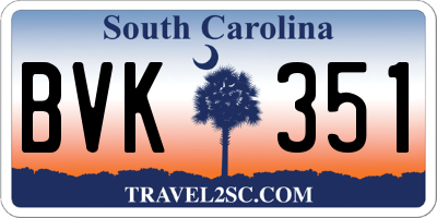 SC license plate BVK351