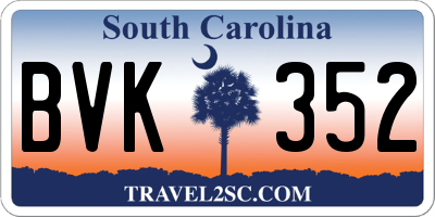 SC license plate BVK352