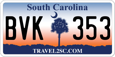 SC license plate BVK353