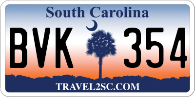 SC license plate BVK354