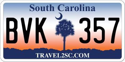SC license plate BVK357