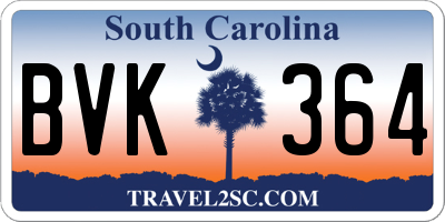 SC license plate BVK364