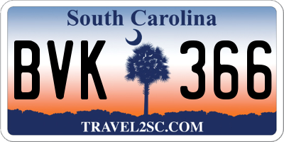 SC license plate BVK366