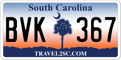SC license plate BVK367