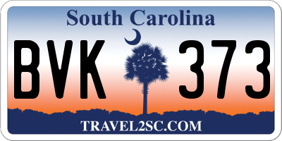 SC license plate BVK373