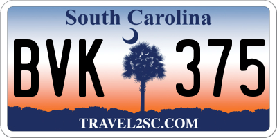 SC license plate BVK375