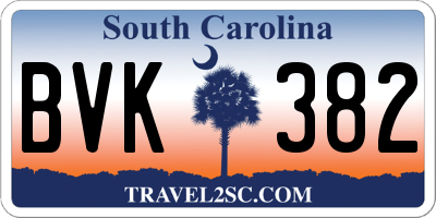 SC license plate BVK382