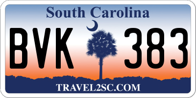 SC license plate BVK383