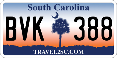 SC license plate BVK388