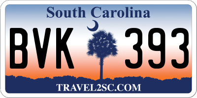 SC license plate BVK393