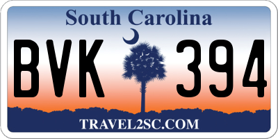 SC license plate BVK394