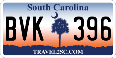 SC license plate BVK396